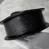 ヴィヴィアン ウエストウッド オーブ ハート型 クロコ エナメル 2way ハンドバッグ ショルダーバッグ ブラック 保存袋付き - NEWSED