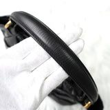 プラダ レザー リボン 2way ハンドバッグ ショルダーバッグ ブラック ギャランティーカード付き - NEWSED