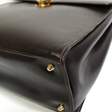 ロエベ ケリー型 自立型 2way レザー ハンドバッグ ショルダーバッグ ブラウン - NEWSED