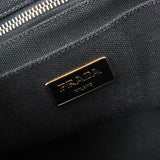 プラダ カナパ ビジュー キャンバス 2way ハンドバッグ ショルダーバッグ ブラック - NEWSED