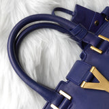 イヴサンローラン プチカバス レザー 2WAY ハンドバッグ ショルダーバッグ バッグ ブルー - NEWSED