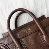 セリーヌ ラゲージ ナノショッパー レザー 2WAY ハンドバッグショルダーバッグ ブラウン - NEWSED