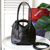 メゾンマルジェラ エムエムシックス レザー 2way ジャパニーズバッグ ハンドバッグ ショルダーバッグ ブラック - NEWSED