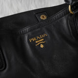 プラダ レザー 2way ハンドバッグ ショルダーバッグ ブラック - NEWSED