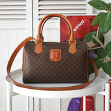 セリーヌ マカダム 2way ミニボストンバッグ ショルダーバッグ ブラウン - NEWSED