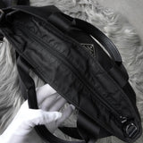 プラダ テスートナイロン / サフィアーノレザー 三角プレート 2way ハンドバッグ ショルダーバッグ ブラック - NEWSED