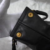 プラダ レザー 2way ハンドバッグ ショルダーバッグ ブラック - NEWSED