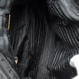 プラダ テスート ポコノ ナイロン/レザー 編み上げハンドル リボン ギャザー 2way ハンドバッグ ショルダーバッグ ブラック - NEWSED