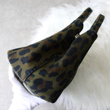 プラダ カナパ キャンバス ミリタリー柄 レオパード 2way ハンドバッグ / ショルダーバッグ カーキ - NEWSED