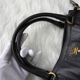 プラダ レザー 2way ハンドバッグ ショルダーバッグ ブラック - NEWSED