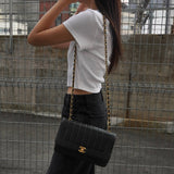 シャネル ココマーク マドモアゼル ターンロック ラムスキン 2way チェーン ショルダーバッグ ブラック 4番台7桁 - NEWSED