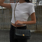 シャネル ココマーク マドモアゼル ターンロック ラムスキン 2way チェーン ショルダーバッグ ブラック 4番台7桁 - NEWSED