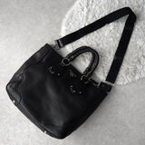 プラダ ヴィッテロダイノレザー 2way ハンドバッグ ショルダーバッグ 編み込みハンドル ブラック - NEWSED