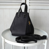 ロエベ ハンモック スモール レザー 2way ハンドバッグ ショルダーバッグ ネイビー - NEWSED