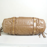 ミュウミュウ レザー 2way ハンドバッグ ショルダーバッグ ベージュ - NEWSED