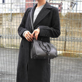 サンローラン ベイビーカバス レザー 2way ハンドバッグ ショルダーバッグ グレー - NEWSED