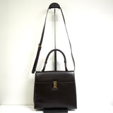 ロエベ ケリー型 自立型 2way レザー ハンドバッグ ショルダーバッグ ブラウン - NEWSED