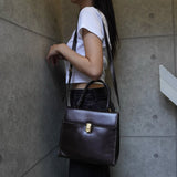 ロエベ ケリー型 自立型 2way レザー ハンドバッグ ショルダーバッグ ブラウン - NEWSED