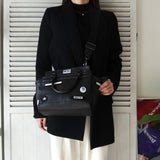 ディーゼル アイコン レザー 2way ハンドバッグ ショルダーバッグ ブラック - NEWSED