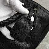 プラダ ヴィッテロダイノレザー 2way ハンドバッグ ショルダーバッグ 編み込みハンドル ブラック - NEWSED