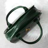 セリーヌ サークルロゴ レザー 2way ハンドバッグ ショルダーバッグ グリーン - NEWSED
