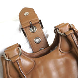 プラダ トライアングルロゴ サフィアーノ レザー 2way ハンドバッグ ショルダーバッグ ブラウン - NEWSED