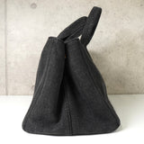 プラダ カナパ デニム 2way ハンドバッグ ショルダーバッグ グレー - NEWSED