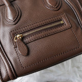 セリーヌ ラゲージ ナノショッパー レザー 2WAY ハンドバッグショルダーバッグ ブラウン - NEWSED