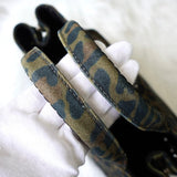 プラダ カナパ キャンバス ミリタリー柄 レオパード 2way ハンドバッグ / ショルダーバッグ カーキ - NEWSED