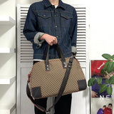 セリーヌ マカダム キャンバス / レザー 2way ボストンバッグ ベージュ / ブラウン - NEWSED