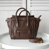 セリーヌ ラゲージ ナノショッパー レザー 2WAY ハンドバッグショルダーバッグ ブラウン - NEWSED