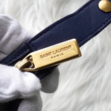 イヴサンローラン プチカバス レザー 2WAY ハンドバッグ ショルダーバッグ バッグ ブルー - NEWSED