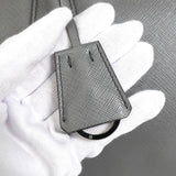 プラダ ガレリア サフィアーノレザー 2way ハンドバッグ ショルダーバッグ グレー - NEWSED