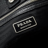 プラダ ヴィッテロダイノレザー 2way ハンドバッグ ショルダーバッグ 編み込みハンドル ブラック - NEWSED