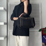 プラダ カナパ ビジュー キャンバス 2way ハンドバッグ ショルダーバッグ ブラック - NEWSED