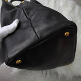 プラダ レザー 2way ハンドバッグ ショルダーバッグ ブラック - NEWSED