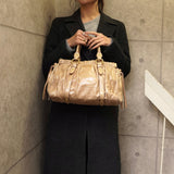 ミュウミュウ レザー 2way ハンドバッグ ショルダーバッグ ベージュ - NEWSED