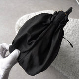 プラダ テスート ポコノ ナイロン/レザー 編み上げハンドル リボン ギャザー 2way ハンドバッグ ショルダーバッグ ブラック - NEWSED