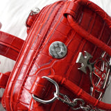 ヴィヴィアン ウエストウッド オーブ パテントレザー チェーンショルダー 2way ハンドバッグ ショルダーバッグ レッド - NEWSED