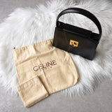 セリーヌ ガンチーニ金具 レザー 2way ショルダーバッグ ハンドバッグ ブラック - NEWSED