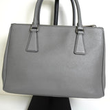 プラダ ガレリア サフィアーノレザー 2way ハンドバッグ ショルダーバッグ グレー - NEWSED