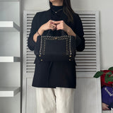 プラダ カナパ ビジュー キャンバス 2way ハンドバッグ ショルダーバッグ ブラック - NEWSED