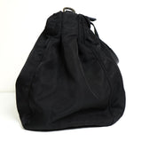 プラダ テスート ポコノ ナイロン トライアングルロゴ ギャザー 2way ハンドバッグ ショルダーバッグ ブラック - NEWSED