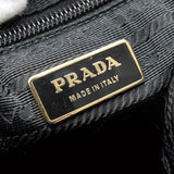 プラダ テスート ポコノ ナイロン/レザー 編み上げハンドル リボン ギャザー 2way ハンドバッグ ショルダーバッグ ブラック - NEWSED