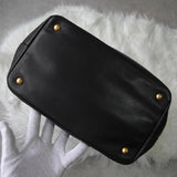 プラダ レザー 2way ハンドバッグ ショルダーバッグ ブラック - NEWSED