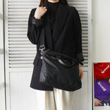 プラダ テスートナイロン / サフィアーノレザー 三角プレート 2way ハンドバッグ ショルダーバッグ ブラック - NEWSED