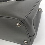 プラダ ガレリア サフィアーノレザー 2way ハンドバッグ ショルダーバッグ グレー - NEWSED