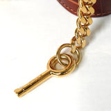 クロエ アビーロック 型押しクロコ レザー 2way ハンドバッグ チェーン ショルダーバッグ ブラウン - NEWSED