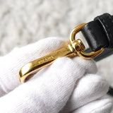 プラダ テスート ポコノ ナイロン/レザー 編み上げハンドル リボン ギャザー 2way ハンドバッグ ショルダーバッグ ブラック - NEWSED