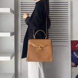 グッチ レディロック レザー 2way ハンドバッグ ショルダーバッグ キャメル - NEWSED